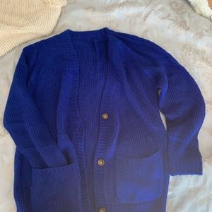 Blue cardigan/sweater   Size：S